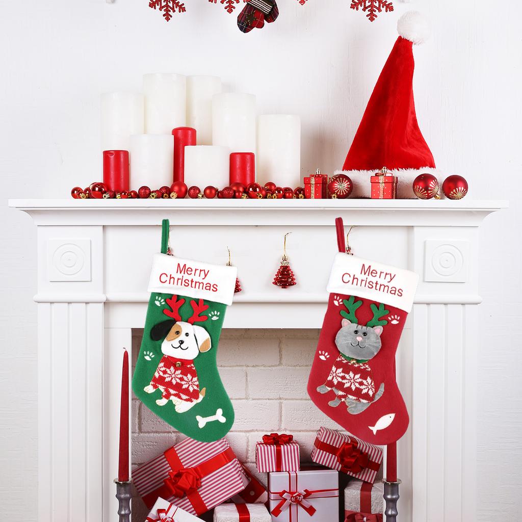 Cute Dog Christmas Stockings, Cartoon Christmas Stockings, Gift Bags, Christmas Decorations, Christmas Tree Ornaments