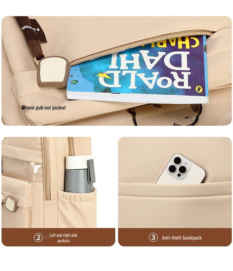 Minimalistischer Rucksack im japanischen Stil für Schülerinnen - Große Kapazität, hochwertiges Design für Mittel- und Oberstufenschülerinnen