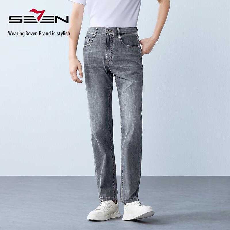 

SEVEN Instant Cooling High-Stretch Washed Casual Jeans 33