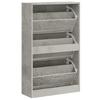 Shoe Cabinet Concrete Grey 63 x 24 x 103 cm Wood Based Material