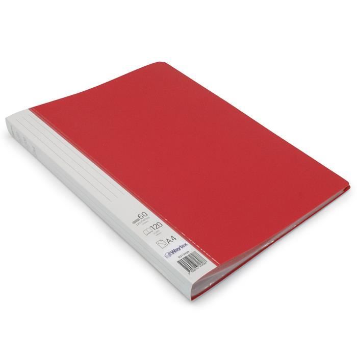 Protège documents - WAYTEX - 931335R - 120 vues - 60 pochettes - Rouge