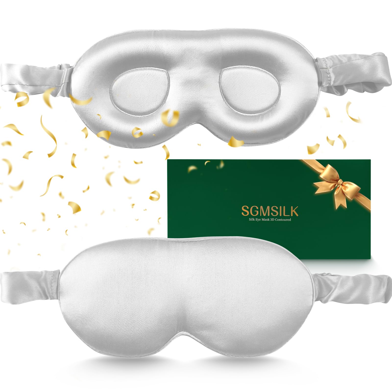 

SGMSILK Eye Премиум 22 момми Натуральный 3D Легкий Без Регулировки Глаз Шелковая Маска для Глаз Премиум Класса 6A Ультра Стильная Серая Маска, 100% Шелк, Форма, Дышащая, серый