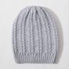 Versatile warm rabbit down knitted hat women's solid color outdoor twist pattern wool hat winter ear protection windproof