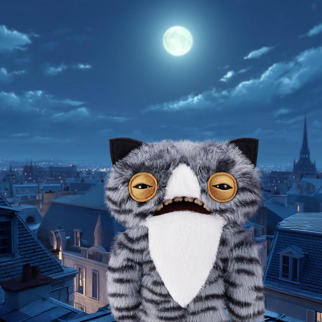FUGGLER Alley Cats 9-Inch Plush Toy by ZURU - Funny Ugly Monster Stuffed Animal with Human-Like Teeth