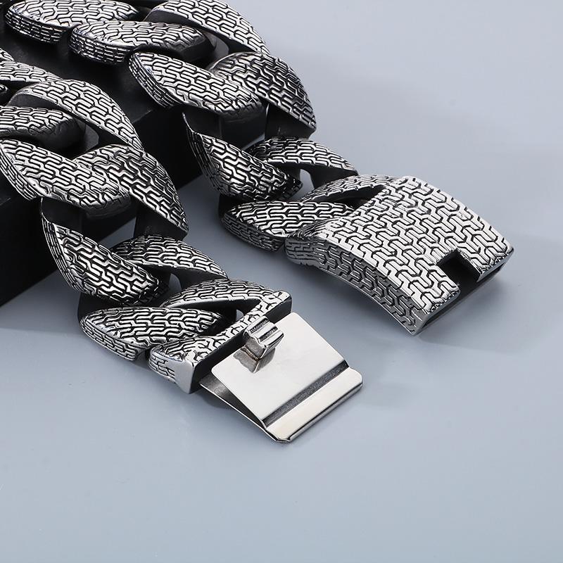 31/21 MM Szeroki Wysokiej Jakości Gruby Łańcuch Kubański Choker Damski Punk Męski Vinatge Stal Nierdzewna Kółko Naszyjnik Dominująca Biżuteria