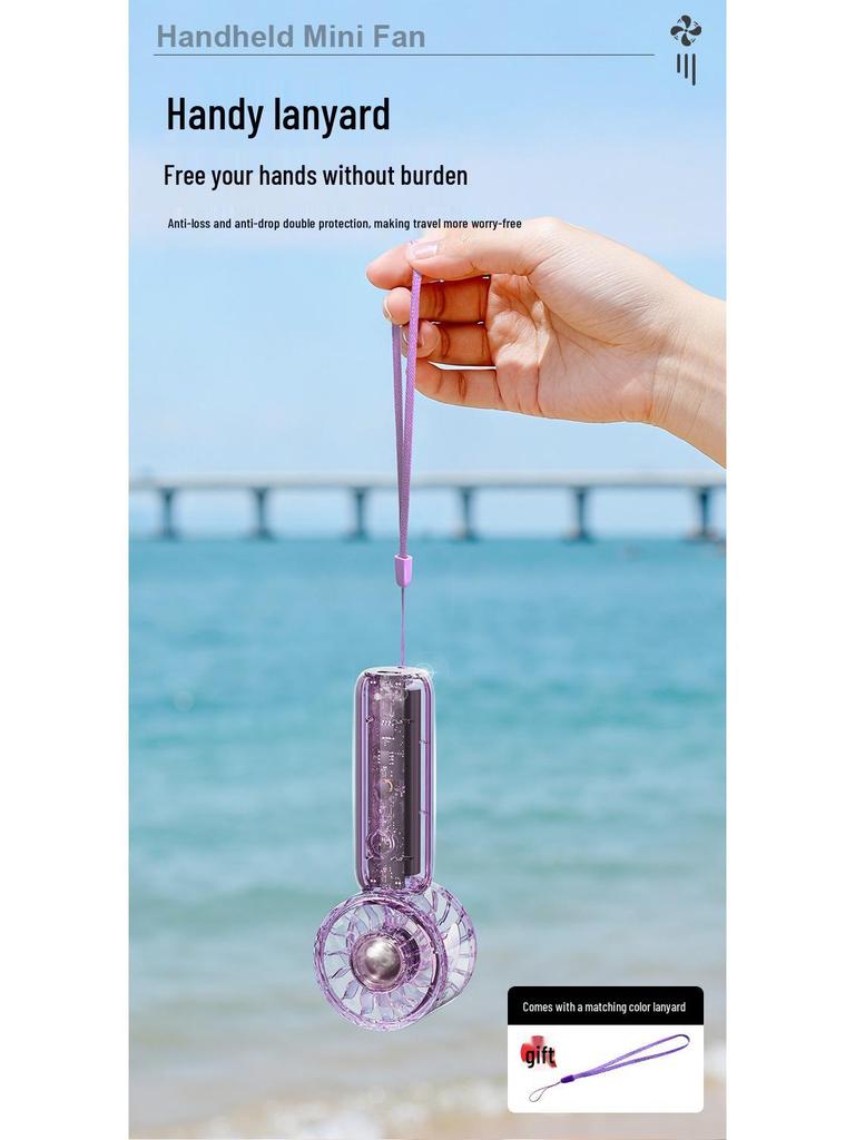 New Compact Mecha Style Transparent Handheld Fan - Portable Pocket Fan with High Wind Power for Commuting