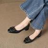 Height increase cm classic four-season rv square buckle hollow single shoes women's new temperament square head small leather sandals outer wear