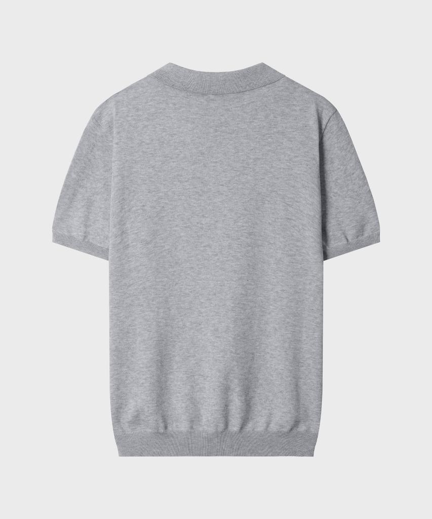 LEIRE Muscle Fit Collared Short Sleeve Knit [Gray]