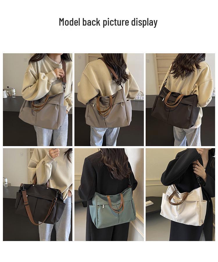 Korean Style Women's Large Nylon Tote Bag - Versatile Canvas Shoulder Bag