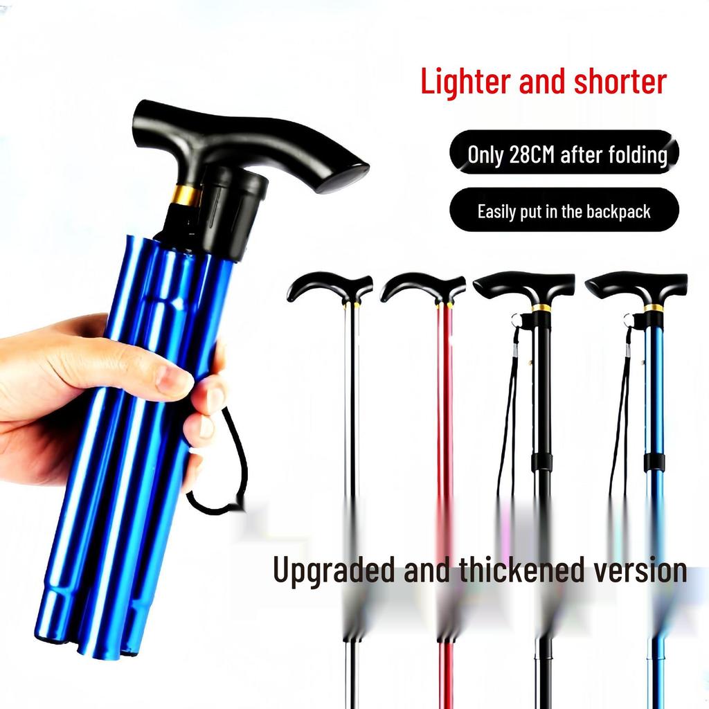Aluminum Alloy Telescopic Hiking Poles, Folding Off-Road Walking Sticks for Outdoor Use and Elderly Support