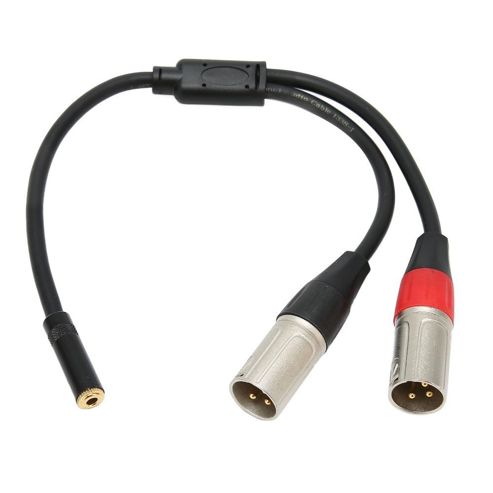 

1.0ft Balanced Dual XLR Male to 3.5mm Female Plug and Play Stereo Cable Audio Recording 0.3m