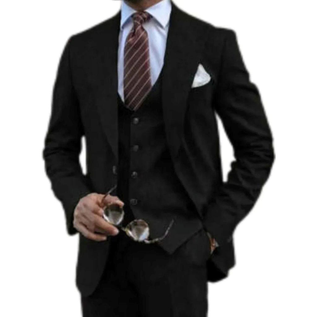 Verano Nuevo Trajes de Hombre Corte Slim Moda Solapa de Pico Monopetaca Lino Fino Traje Masculino Negocios Casual Playa Boda Esmoquin 3 Piezas