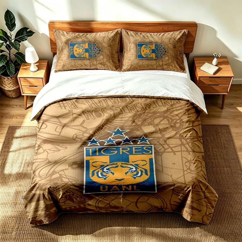 Tigres UANL (14) 3pc set suitable for master bedrooms soft and comfortable an ideal gift for family and friends Includes one duvet cover and two pillo