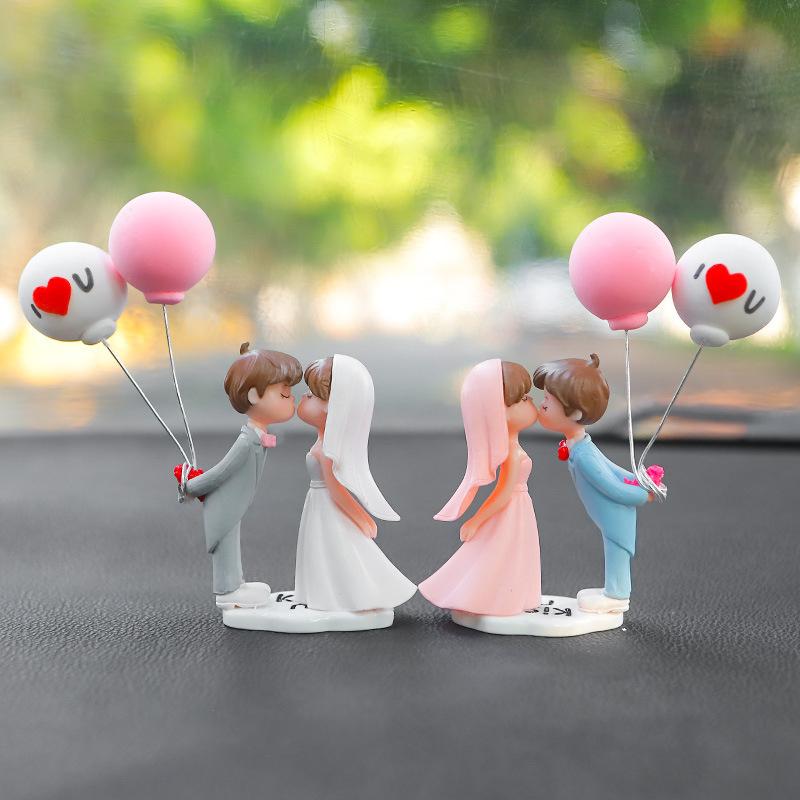 Cute And Creative Couple Decoration For Car Interior New Trendy Cartoon Style Mirror Pendant For Girls