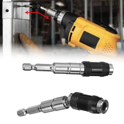 Drill Bit Holder Magnetic Corner Work Swiveling Bit Tip Holder Set 1/4 Inch Hex Quick Release Pivoting Screwdriver Extension