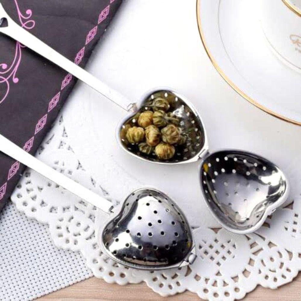 Heart-shaped Stainless Steel Loose Leaf Tea Herb Diffuser Strainer Spoon Filter Tea Infuser