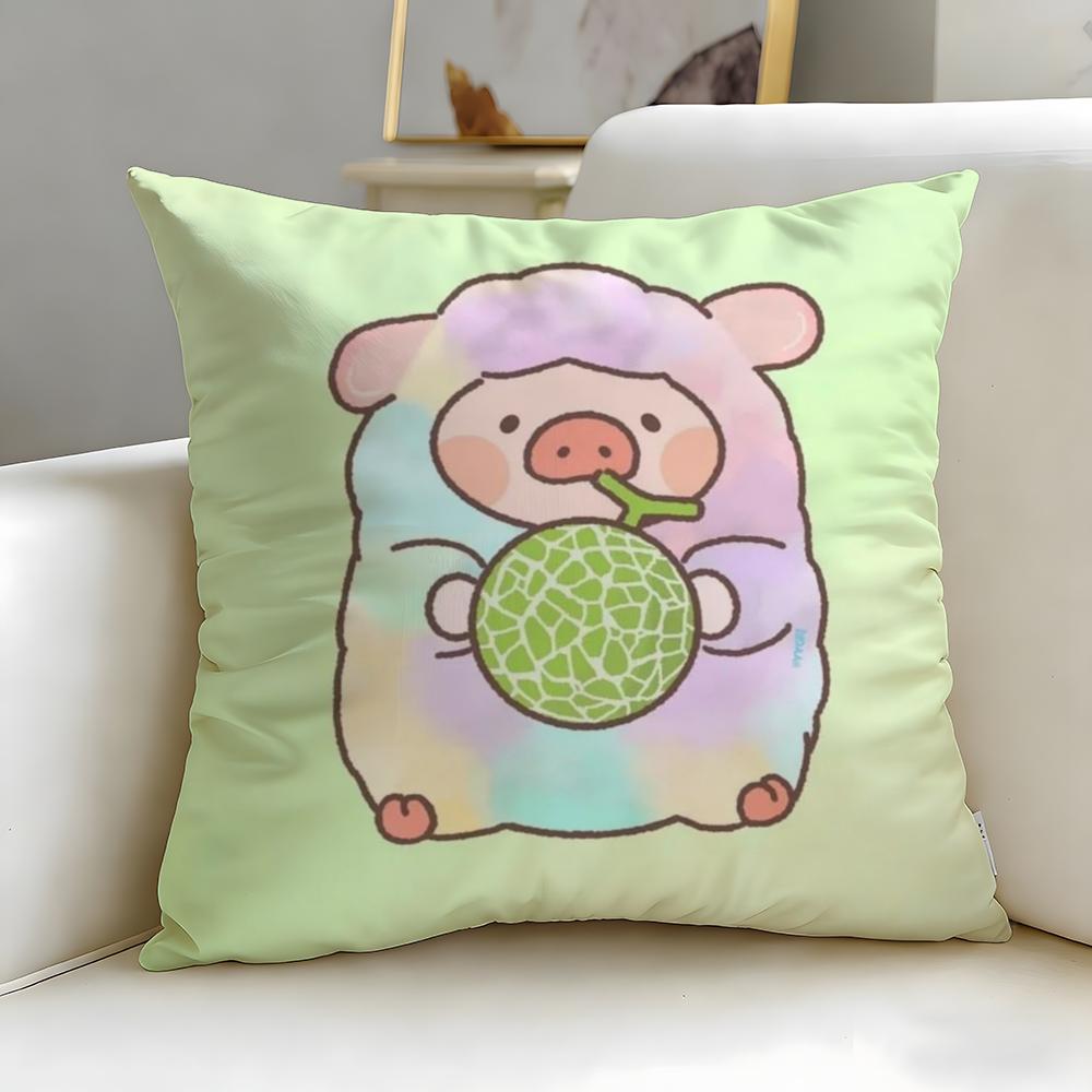popular cartoon character pig pink Lulu Cushion Cover Soft & Easy-Wash Pillow Case – Versatile for Couch, Bed, Travel and Office