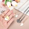 [uxcell] 5-Piece Set Heart Pendant Couple Necklaces, Stainless Steel, Engravable, Adjustable Matching Necklaces for Best Friends, Two Half Heart