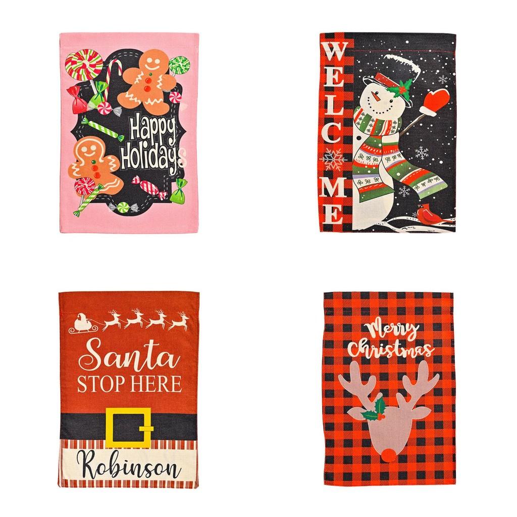 Vibrant Christmas Garden Flags With Cartoon Patterns Perfect For Festive Outdoor Dcor