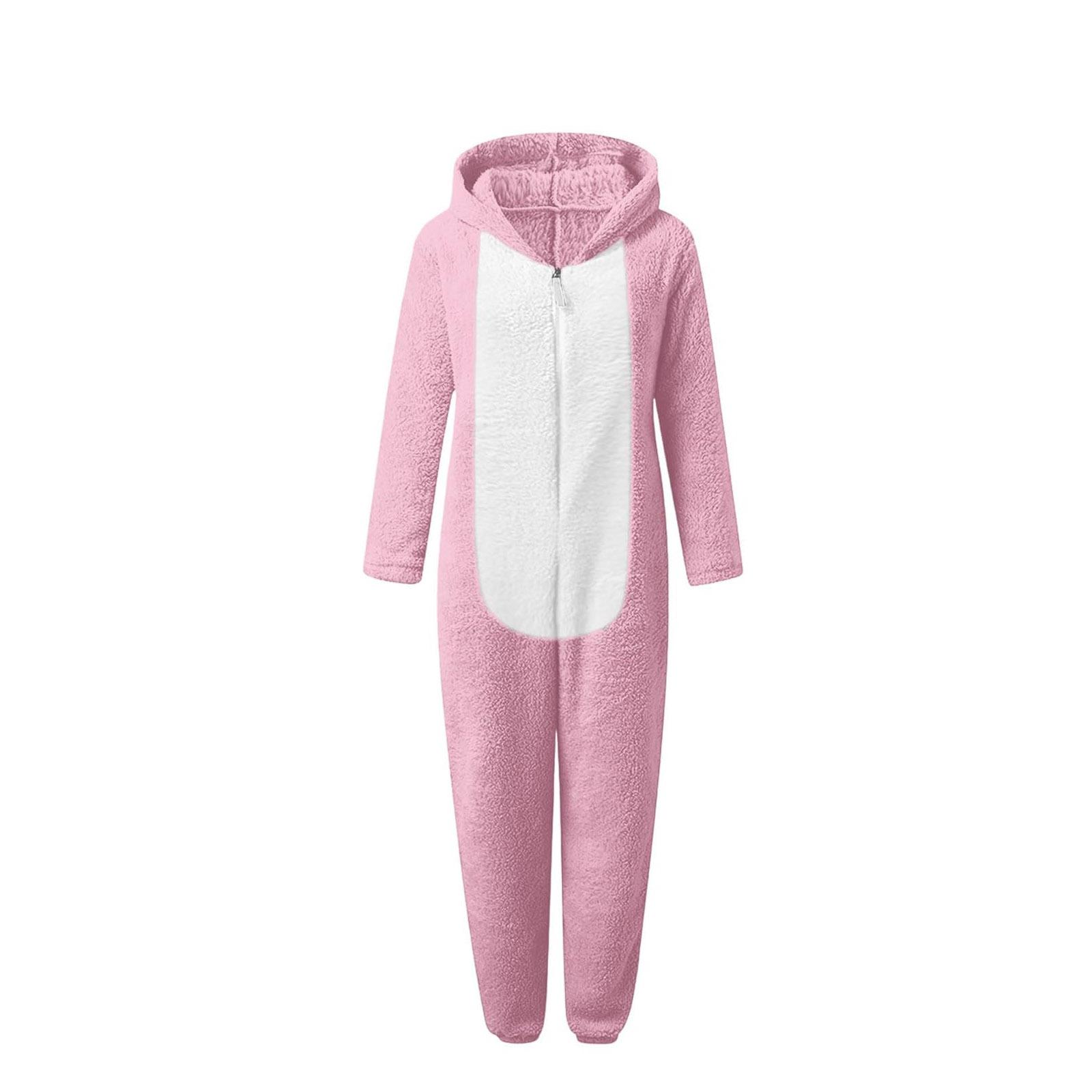 

Children s One-Piece Plush Overalls in Solid Colors L