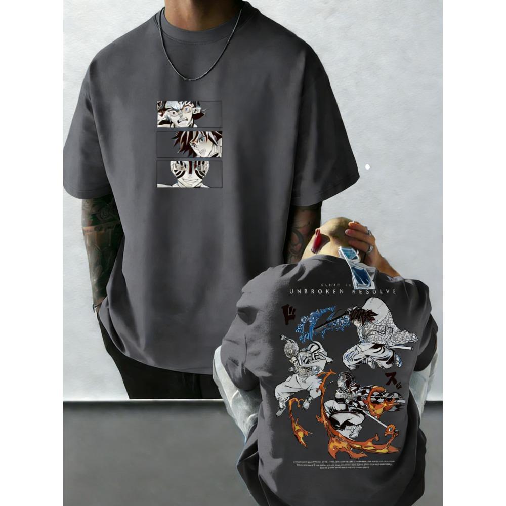 Plus Size Demon Slayer Anime Printed Summer Men and Women Tshirt Street Fashion Casual Parent Child Top Cotton Harajuku Y2K