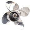 Marine Outboard Propeller 4 Blades 10 Spline Teeth Fit for 25‑30HP 3in Gearcase