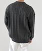 ORIGINALDAY Oversized Round Cable Knit Charcoal