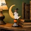 Holiday Party Supplies Halloween Ghost And Moon Resin Ornaments Cute Spooky Tabletop Figurine Festive Pieces Statue with Pumpkin Elements