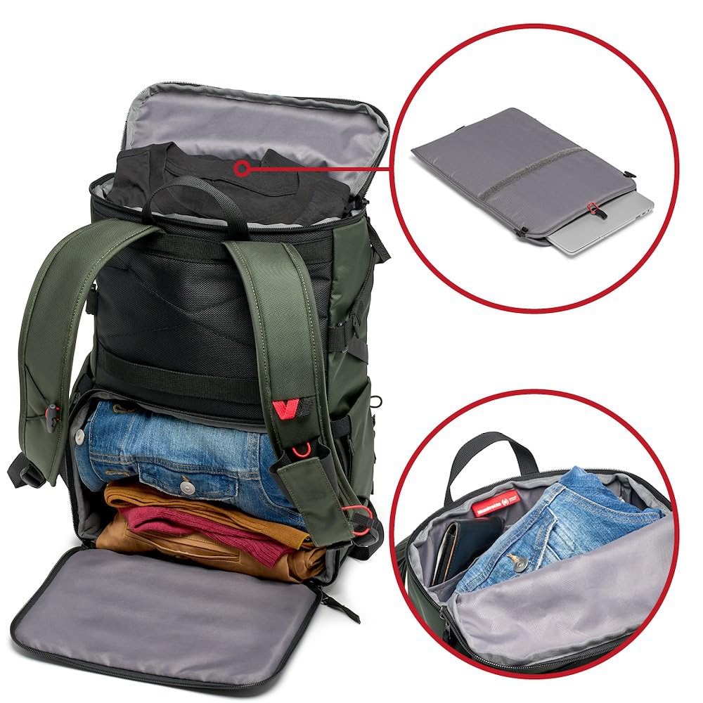 Kamerarucksack Street Slim Backpack 12L Dunkelgrün bietet Platz für 14 Zoll Laptop MB [Manfrotto] MS2-BP
