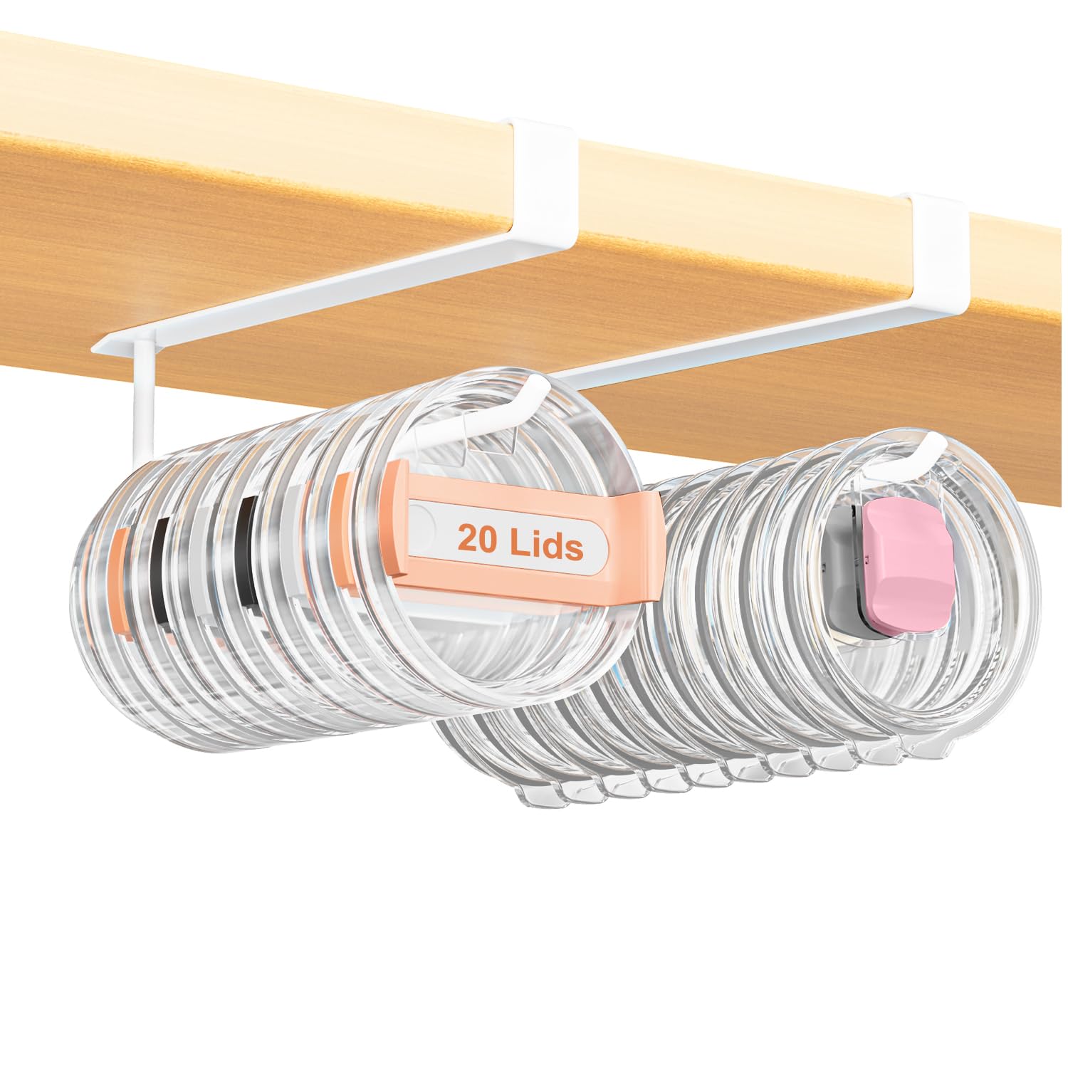 

2Pcs Large Carbon Steel Lid Organizer Drill-Free Paper Towel Holder Carbon Steel Hanging Rack Space Saving