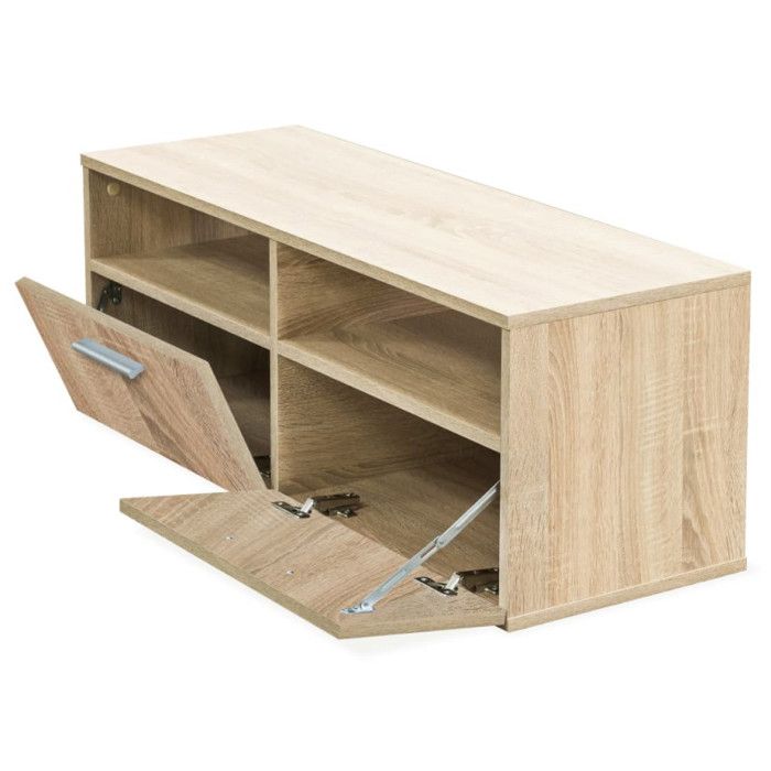 VidaXL Meuble TV 2 pcs Aggloméré 95 x 35 x 36 cm Chêne