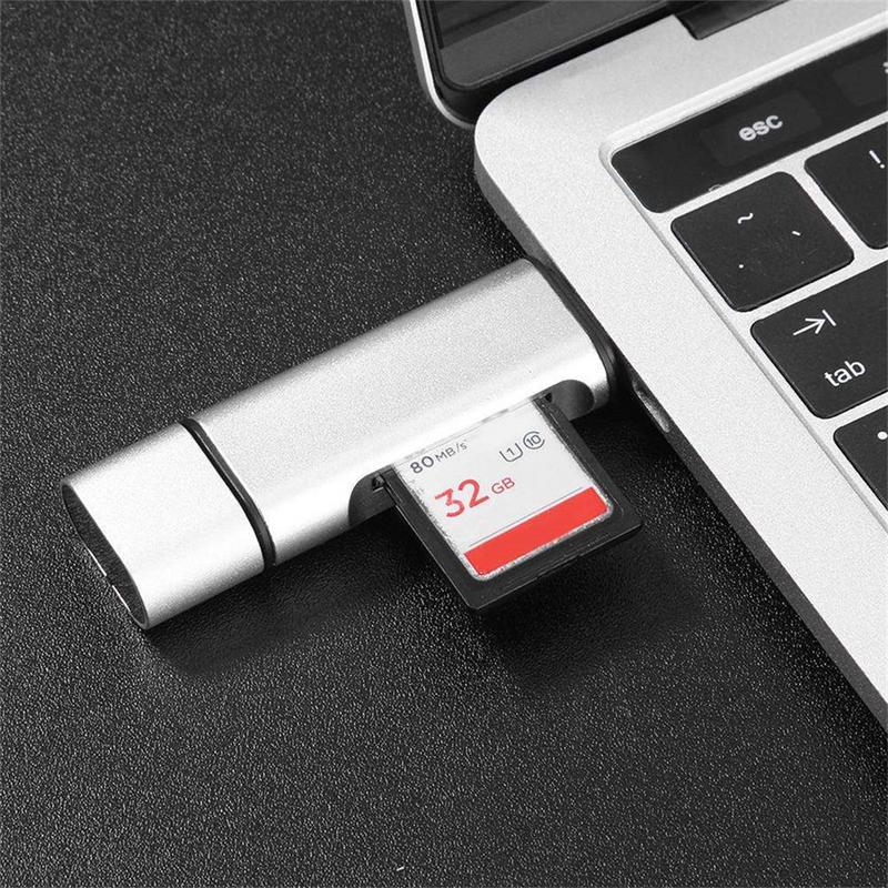 5-in-1 Typ C OTG Reader USB Buchse Schnittstelle für PC USB 2.0 Lese-TF-Speicherkartenleser-Adapter