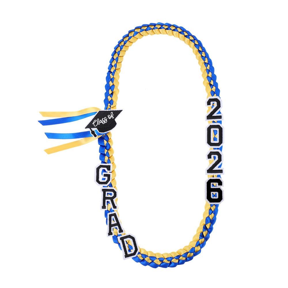 Creative Double-layer Ribbon Graduation Wreath Woven Necklace Ribbon Lanyard Honor Cord Handmade Sash One Size
