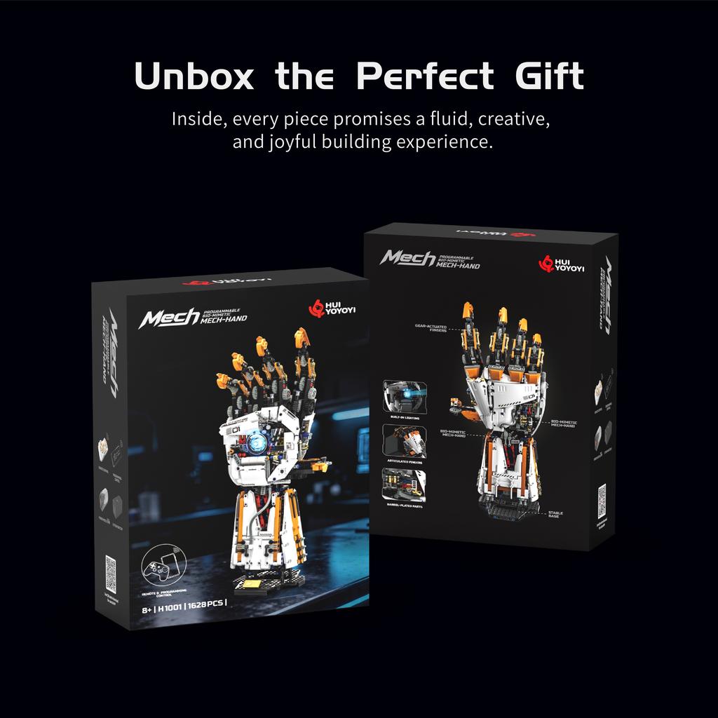 Moc Electric Bionic Robotic Arm Building Blocks Set Model Assembly Toy Home Decoration Educational Toy Birthday Holiday Gifts