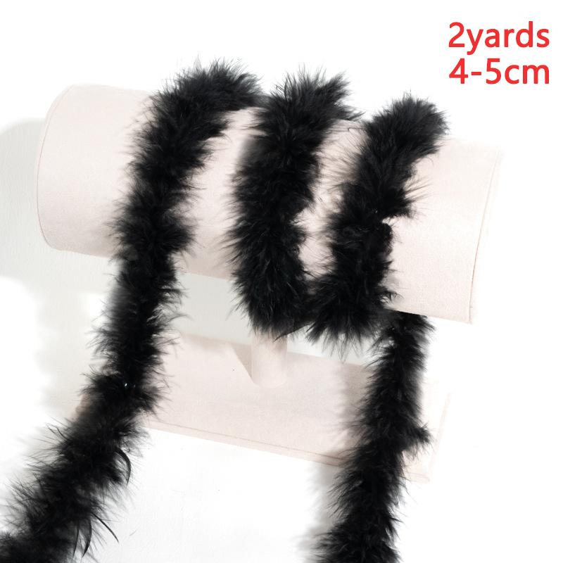 2Yard Feather Boas Turkey 1.82Meter For Crafts On Tape Ribbon Clothes Dress Hats Long Diameter 4-5cm White Black Royal Blue Trim