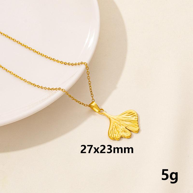 Plant Tree Leaves Pendant Necklace Ginkgo Leaf Charm Stainless Steel Necklaces For Women Men Jewelry Fashion Gold/Silver Color