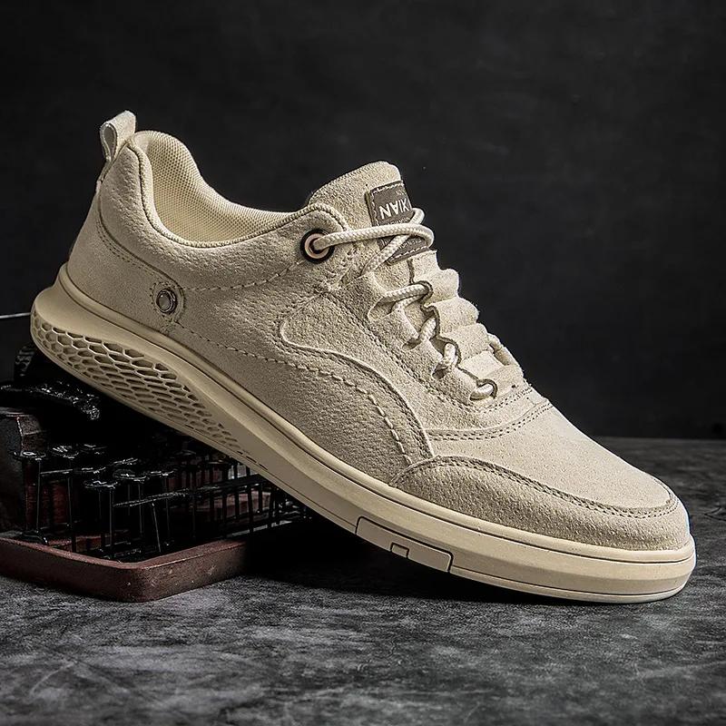 

Мужская кожаная повседневная обувь мокасины мужские балетки брендовые весенние новые модные мужские кроссовки обувь 44 песочный