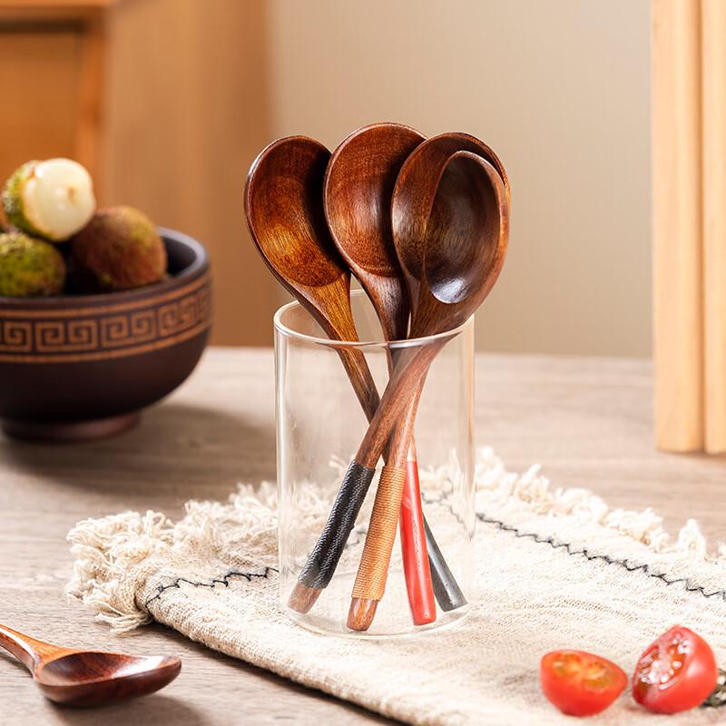 Lelejia Retro Japanese Small Wooden Spoons (5-Pack)