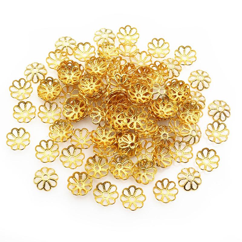 50pcs Stainless Steel Flower Beads Caps Spacer Bead End Caps DIY Jewelry Making Findings For Necklace Bracelet Accessories