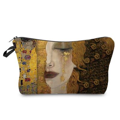 Femmes Or peinture à l'huile Imprimé Sac Cosmétique Articles de Toilette Organiser Étui de Rangement de Voyage 6370