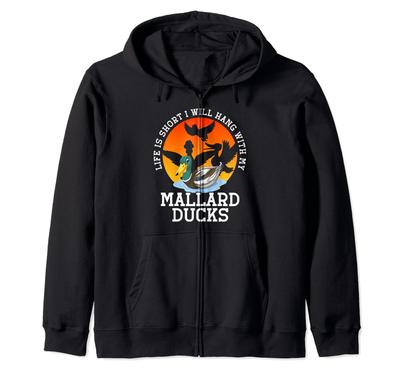 Mallard Duck Food Duck Toys Duck Breeding Mallard Duck Zip Hoodie