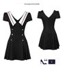 Sexy Low-Cut College Style Slim Fit A-Line Dress