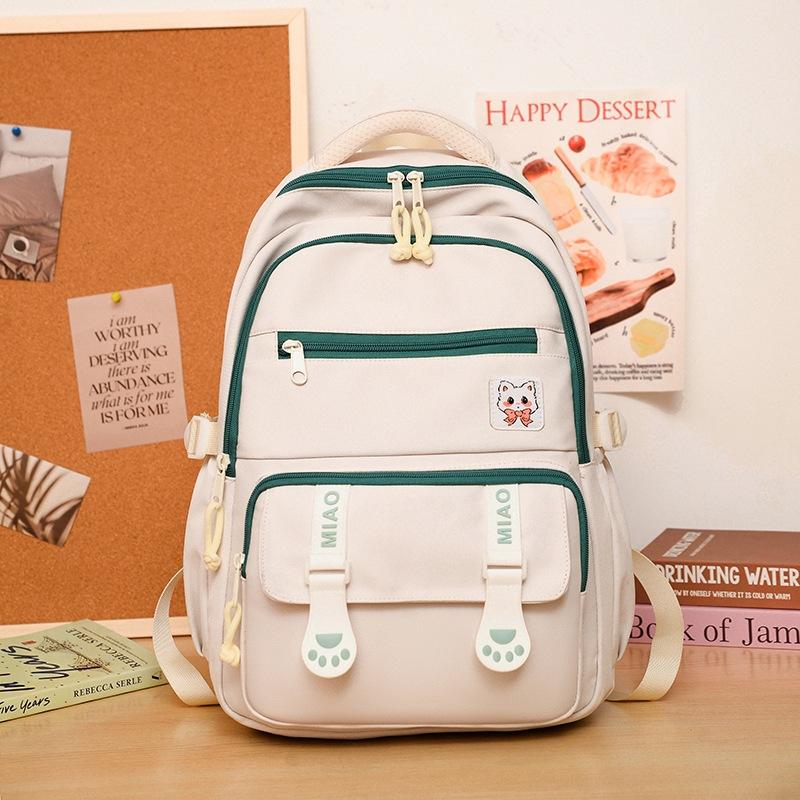 Korean Version Ins College Style High-value Junior High School Student Backpack Female Sweet Candy Color Girl Burden Reduction Student Schoolbag