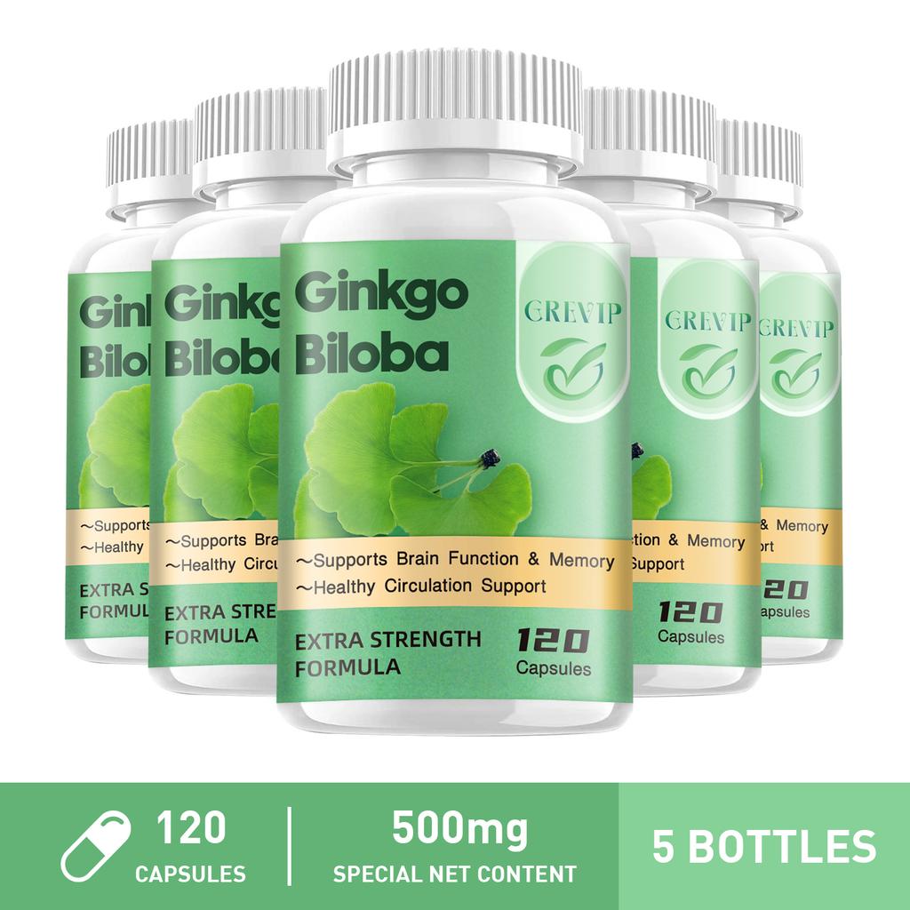 Ginkgo Biloba Extract Capsules, Natural Supplement, Easily Absorbed, Suitable for Adults.