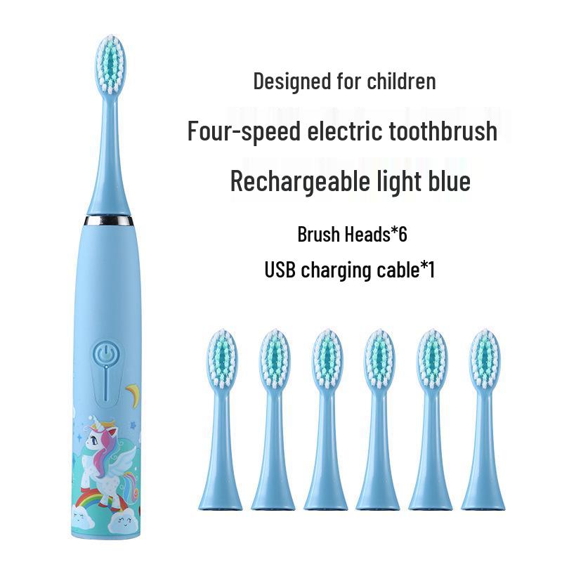 Popular Kids' Electric Toothbrush with Soft Bristles - Cartoon Design