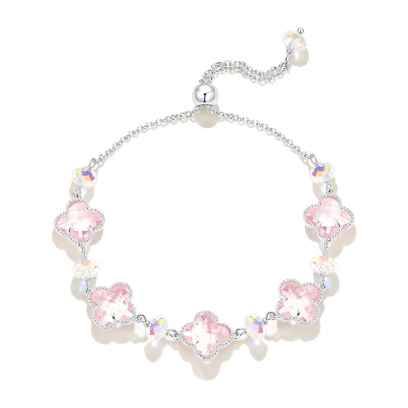 Barbie crystal bracelet pink five-flowered lucky four-leaf clover sea blue gold lucky bestie new Chinese style exquisite light TX2604014 синий