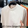 Unisex Schweres 300g Reine Baumwolle Vintage Gewaschenes Kurzarm Lockeres Retro T-Shirt
