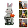 Solar Garden Rabbit Statues Outdoor Bunnies Figurine Decorations for Patios Yard Lawn Ornament Easter Housewarmings Gift