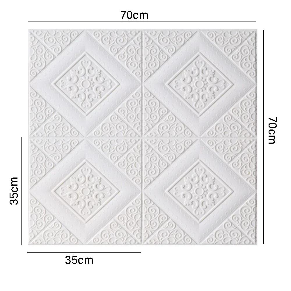 5pcs 3D Foam Stickers Self-adhesive Wall Stickers Ceiling Panel Waterproof Wallpaper Home Kid Room Office Decoration Soft Panel