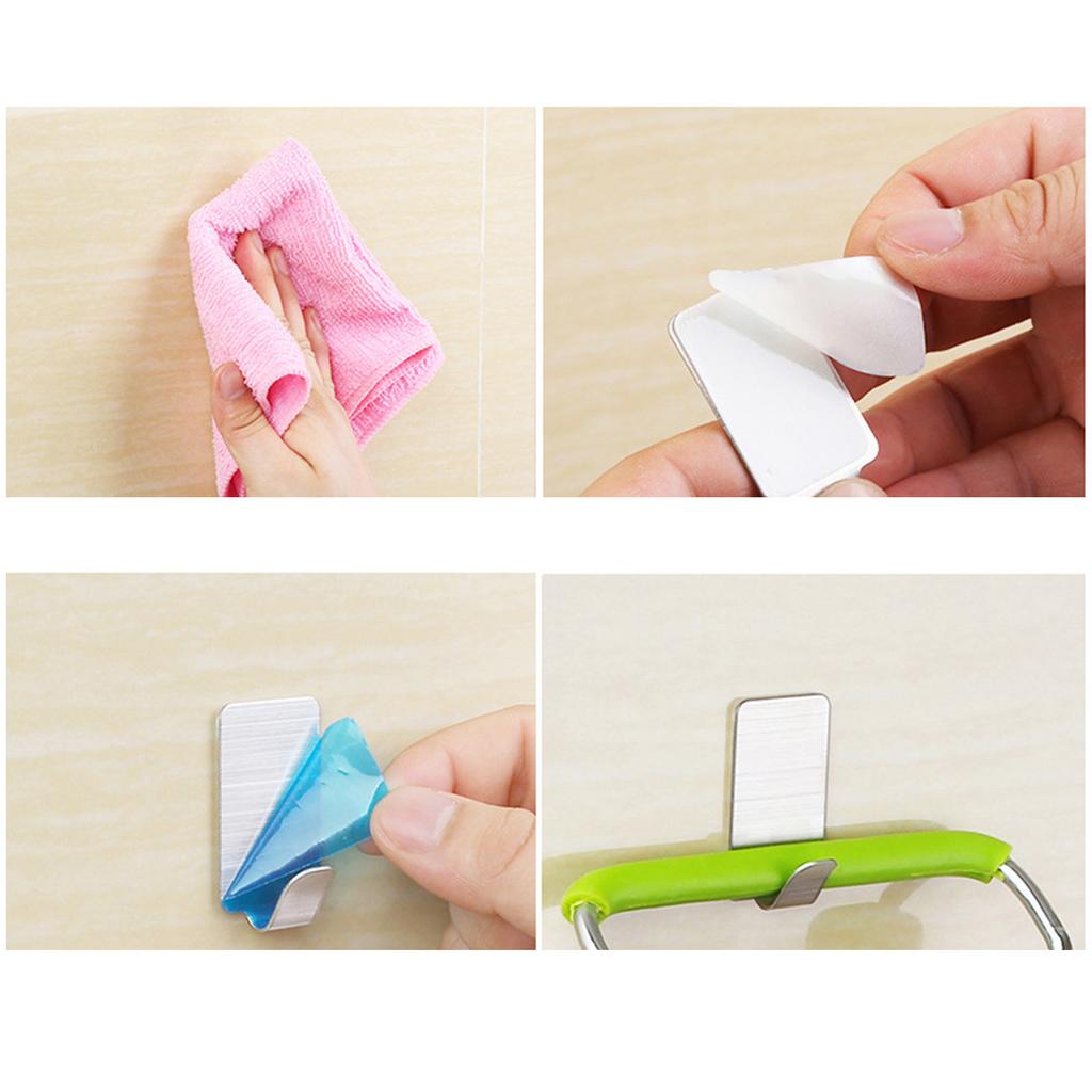 8 szt. Haczyk ścienny 304 Stal nierdzewna Mocny samoprzylepny haczyk do łazienki Kuchni Sypialni Szeroki haczyk